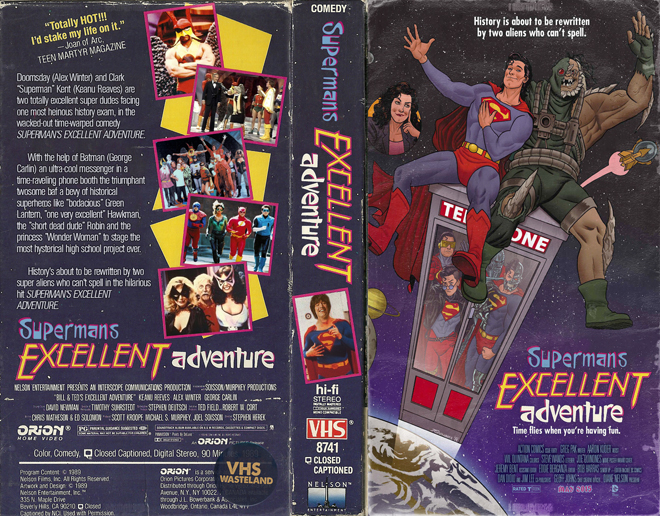 SUPERMANS EXCELLENT ADVENTURE CUSTOM VHS COVER, MODERN VHS COVER, CUSTOM VHS COVER, VHS COVER, VHS COVERS
